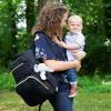 imageBaby Essentials FisherPrice Signature Morgan Quilted Backpack Diaper Bag with Changing Pad Stroller Clips Laptop Compartment Black