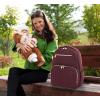 imageBaby Essentials FisherPrice Signature Morgan Quilted Backpack Diaper Bag with Changing Pad Stroller Clips Laptop Compartment Burgundy