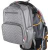 imageBaby Essentials FisherPrice Signature Morgan Quilted Backpack Diaper Bag with Changing Pad Stroller Clips Laptop Compartment Gray