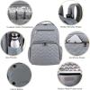 imageBaby Essentials FisherPrice Signature Morgan Quilted Backpack Diaper Bag with Changing Pad Stroller Clips Laptop Compartment Gray