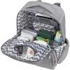 imageBaby Essentials FisherPrice Signature Morgan Quilted Backpack Diaper Bag with Changing Pad Stroller Clips Laptop Compartment Gray