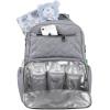 imageBaby Essentials FisherPrice Signature Morgan Quilted Backpack Diaper Bag with Changing Pad Stroller Clips Laptop Compartment Gray