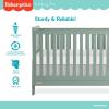 imageDream On Me FisherPrice Iris 4in1 Convertible FullSize Baby Crib in Vintage White Oak GreenGuard Gold ampamp JPMA Sustainable Pinewood Converts to Day ampamp Toddler Bed with Guard Rails ampamp Kids SofaMeadow Green