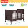 imageDream On Me FisherPrice Iris 4in1 Convertible FullSize Baby Crib in Vintage White Oak GreenGuard Gold ampamp JPMA Sustainable Pinewood Converts to Day ampamp Toddler Bed with Guard Rails ampamp Kids SofaChocolate Chip