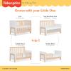 imageDream On Me FisherPrice Iris 4in1 Convertible FullSize Baby Crib in Vintage White Oak GreenGuard Gold ampamp JPMA Sustainable Pinewood Converts to Day ampamp Toddler Bed with Guard Rails ampamp Kids SofaVintage White Oak