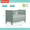 imageDream On Me FisherPrice Iris 4in1 Convertible FullSize Baby Crib in Vintage White Oak GreenGuard Gold ampamp JPMA Sustainable Pinewood Converts to Day ampamp Toddler Bed with Guard Rails ampamp Kids SofaMeadow Green