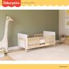 imageDream On Me FisherPrice Iris 4in1 Convertible FullSize Baby Crib in Vintage White Oak GreenGuard Gold ampamp JPMA Sustainable Pinewood Converts to Day ampamp Toddler Bed with Guard Rails ampamp Kids SofaVintage White Oak