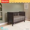 imageDream On Me FisherPrice Iris 4in1 Convertible FullSize Baby Crib in Vintage White Oak GreenGuard Gold ampamp JPMA Sustainable Pinewood Converts to Day ampamp Toddler Bed with Guard Rails ampamp Kids SofaChocolate Chip