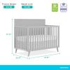 imageDream On Me FisherPrice Sanibel 5in1 Convertible FullSize Baby Crib in Pebble Grey GreenGuard Gold Sustainable Pinewood Wooden Spindles 3 Mattress Heights Converts to Day ampamp Toddler Bed