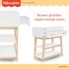 imageFisher Price by Dream On Me Baby Changing Table Blush Pink  Greenguard Gold ampamp JPMA Certified Wooden Nursery Dresser with Storage Shelves  Compact Sturdy ampamp EasytoClean DesignVintage White Oak