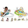 imageFisherPrice Baby Portable Chair Deluxe Kick ampamp Play SitMeUp Floor Seat with Piano Learning Toy ampamp Snack Tray for Infants to ToddlersBlue