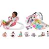 imageFisherPrice Baby Portable Chair Deluxe Kick ampamp Play SitMeUp Floor Seat with Piano Learning Toy ampamp Snack Tray for Infants to ToddlersPink