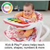 imageFisherPrice Baby Portable Chair Deluxe Kick ampamp Play SitMeUp Floor Seat with Piano Learning Toy ampamp Snack Tray for Infants to ToddlersPink