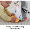 imageFisherPrice Baby Tummy Time Toy Flap ampamp Wobble Penguin Plush with Music ampamp Motion for Sensory Play Newborns Ages 0 MonthsSmall