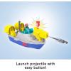 imageFisherPrice Imaginext Jurassic World Rebirth Aquachomp Chase Mosasaurus 18inch Dinosaur Toy with 3inch Action Figure Launcher Boat ampamp 2 Projectiles