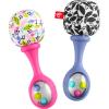 imageFisherPrice Newborn Toys Rattle n Rock Maracas 2 Soft Musical Instruments for Developmental Play Babies Ages 3 Months Pink ampamp Purple