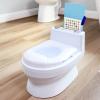 imageFisherPrice Potty Trainer with Flushing Sounds Tracking Chart ampamp Storage  White Floor Potty Chair with Splash Guard Removable Toilet Ring and Bowl