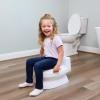 imageFisherPrice Potty Trainer with Flushing Sounds Tracking Chart ampamp Storage  White Floor Potty Chair with Splash Guard Removable Toilet Ring and Bowl