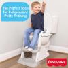 imageFisherPrice Potty Training Seat with Step Stool Ladder 2in1 Potty Training Toilet for Toddlers with Splash Guard AntiSlip Pads Cushioned Seat Gray