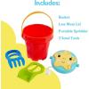 imageFisherPrice Toddler 3in1 Beach Bucket Portable Sprinkler and Sandcastle Mold  Water Toy and Sand Toys for Ages 18 Months  Includes Sand Tools