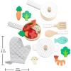 imageFisherPrice Wood Kitchen Toy Veggie Soup Tiny Garden 16Piece Wooden Pretend Cooking Playset for Preschool Kids Ages 3 Years Amazon ExclusivePots  Pans