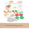 imageFisherPrice Wood Kitchen Toy Veggie Soup Tiny Garden 16Piece Wooden Pretend Cooking Playset for Preschool Kids Ages 3 Years Amazon ExclusivePots  Pans
