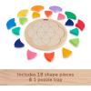 imageFisherPrice Wood Preschool Toy Color Wheel Puzzle 19 Wooden Pieces for ShapeSorting Play Preschool Kids Ages 3 Years