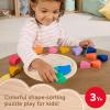 imageFisherPrice Wood Preschool Toy Color Wheel Puzzle 19 Wooden Pieces for ShapeSorting Play Preschool Kids Ages 3 Years