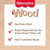 imageFisherPrice Wood Preschool Toy Space Blocks Jigsaw Puzzle 42 Wooden Pieces for Stacking ampamp Sorting Play Kids Ages 3 Years