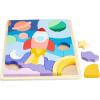 imageFisherPrice Wood Preschool Toy Space Blocks Jigsaw Puzzle 42 Wooden Pieces for Stacking ampamp Sorting Play Kids Ages 3 Years