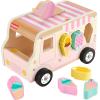 imageFisherPrice Wood Toddler Toy Ice Cream Truck Shape Sorter Set 9 Wooden Pieces for Developmental Play Kids Ages 18 Months Amazon Exclusive