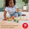 imageFisherPrice Wood Toddler Toy Veggie Stacker Tiny Garden Wooden Sorting ampamp Stacking Activity for Preschool Kids Ages 18 Months Amazon ExclusiveVeggies