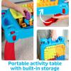 imageMEGA BLOKS First Builders Toddler Blocks Toy Build n Learn Portable Activity Table with 30 Pieces and Builtin Storage Blue Kids Ages 1 Years Amazon Exclusive