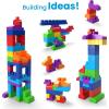 imageMEGA BLOKS First Builders Toddler Blocks Toys Set Big Building Bag with 80 Pieces and Storage Blue Ages 1 YearsBlue Bag