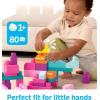 imageMEGA BLOKS First Builders Toddler Blocks Toys Set Big Building Bag with 80 Pieces and Storage Blue Ages 1 YearsPink Bag