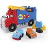 imageMEGA BLOKS First Builders Toddler Building Blocks Toy Set Build ampamp Race Rig with 19 Pieces 2 Race Cars and Storage Red Ages 1 Years