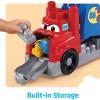 imageMEGA BLOKS First Builders Toddler Building Blocks Toy Set Build ampamp Race Rig with 19 Pieces 2 Race Cars and Storage Red Ages 1 Years