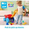 imageMega Bloks First Builders Toddler Building Toy Block Scooping Pull Wagon with 20 Pieces and Builtin Storage Picks Up Blocks Red Kids Ages 1New Block Scooping Wagon