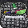 imageModern Quilted Diaper Bag Backpack and Multipurpose Travel Drawstring Baby Bag  3 Piece Set Black