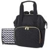 imageBaby Essentials Quilted Backpack Diaper Bag Tote with Changing Pad Stroller Straps Insulated Bottle Compartment Midnight BlackMidnight Black