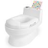 imageFisherPrice Potty Trainer with Flushing Sounds Tracking Chart ampamp Storage  White Floor Potty Chair with Splash Guard Removable Toilet Ring and Bowl