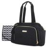 imageFisherPrice Quilted Diaper Bag Tote ampamp Convertible Crossbody with Adjustable Strap Insulated Bottle Pocket ampamp Changing Pad