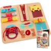 imageFisherPrice Wood Montessori Toy Dressing Board American Montessori Society Seal of Excellence Early Life Skills Learning Busy Activity for Preschool Kids Ages 3 Years Amazon Exclusive