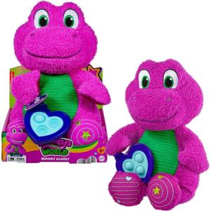 imageBarney World Toddler Toy Sensory 1275Inch Plush with Fidget Activity ampamp Textured Details for Kids Ages 2 Years