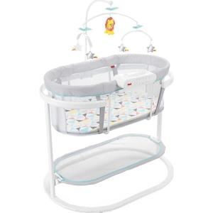 imageFisherPrice Baby Bedside Sleeper Soothing Motions Bassinet with Lights Music Vibrations ampamp Toy Mobile for Newborns 0 Months WindmillWindmill