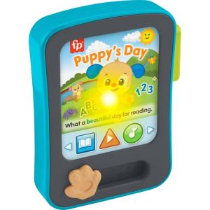 imageFisherPrice Baby Learning Toy Laugh ampamp Learn Puppys Storytime Reader Pretend Tablet with Music ampamp Lights for Ages 6 Months