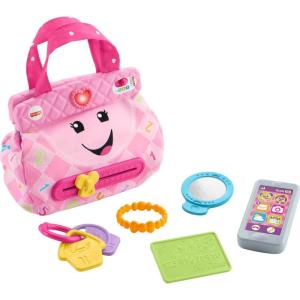imageFisherPrice Baby Learning Toy Laugh ampamp Learn Purse Going Places Bag with 4 Pretend Play Accessories for Infants ampamp Toddlers Ages 6 MonthsDeluxe