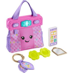 imageFisherPrice Baby Learning Toy Laugh ampamp Learn Purse Going Places Bag with 4 Pretend Play Accessories for Infants ampamp Toddlers Ages 6 MonthsStandard
