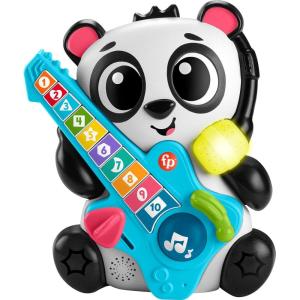 imageFisherPrice Baby Learning Toy Link Squad Jam ampamp Count Panda with Music ampamp Lights for Ages 9 Months Compatible Only with Link Squad Items