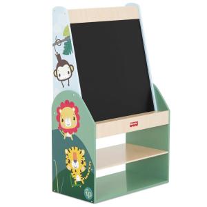 imageFisherPrice Fauna Collection Wild Wonder Artist Center by Dream On Me Jungle Print Builtin Blackboard Crafted with Durable Pinewood